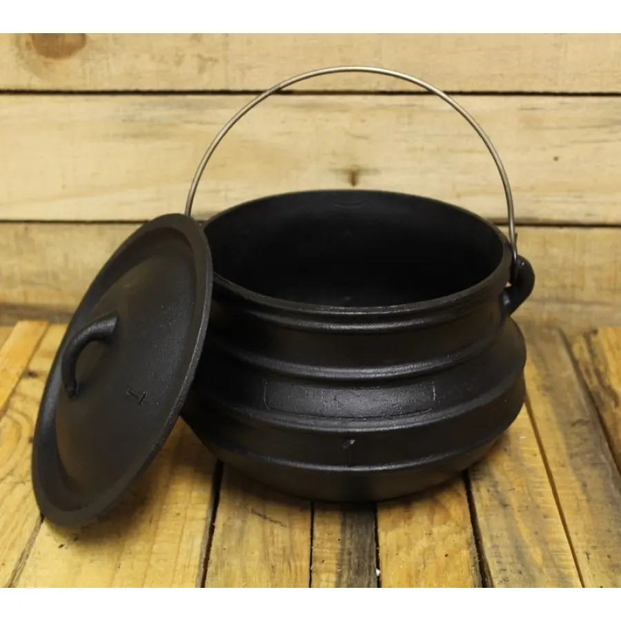 Large Cast Iron Camp Potbelly Cooking Pot - Wicca Cauldron
