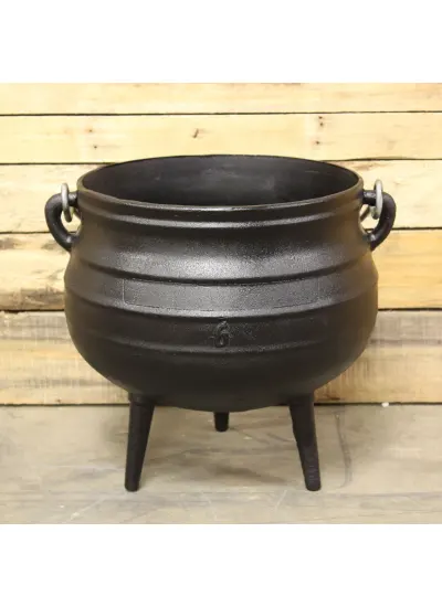 Cast Iron Potjie Cauldron - 3.5 Gallon, Size 6