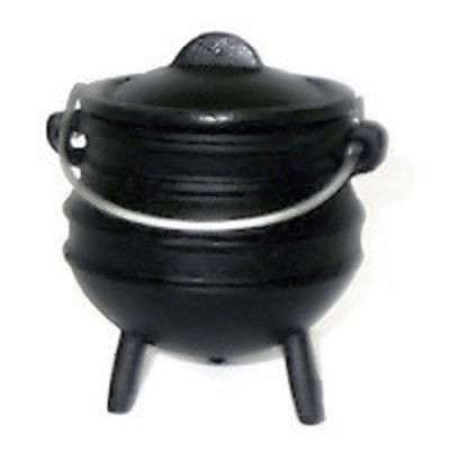 Potbelly Mini Cast Iron Camp Kettle - Wicca Cauldron - Potjie Pot 5 Oz